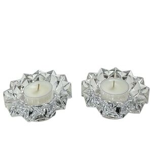 MIKASA Excelsior Glass Tapers Tea Lights Candleholders (2)